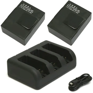Replacement Battery Kit for GoPro AHDBT-201 (2-Pack, 1280mAh) + Triple USB Charger