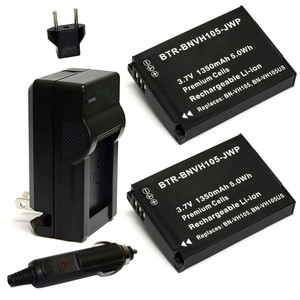 Replacement Battery Kit for JVC GC-XA2 ADIXXION (2-Pack, 1350mAh) + Charger & Car Adapter