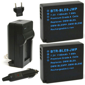 Replacement Battery Kit for Leica D-Lux 7 (2-Pack, 1100mAh) + Charger & Car Adapter