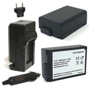 Replacement Battery Kit for Nikon Z30 (2-Pack, 1280mAh) + Charger & Car Adapter