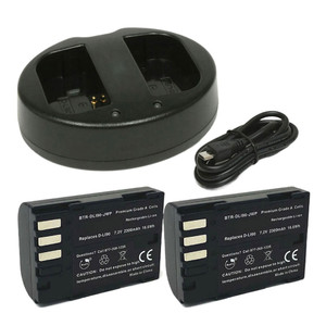Replacement Battery Kit for Pentax 645D (2-Pack, 2300mAh) + Dual USB Charger