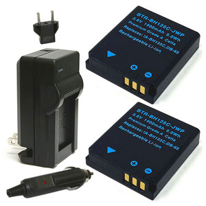 Replacement Battery Kit for Pentax X90 (2-Pack, 1200mAh) + Charger & Car Adapter