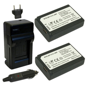 Replacement Battery Kit for Samsung NX1100 (2-Pack, 1500mAh) + Charger & Car Adapter
