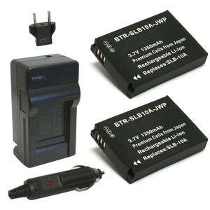 Replacement Battery Kit for Samsung SL102 (2-Pack, 1350mAh) + Charger & Car Adapter