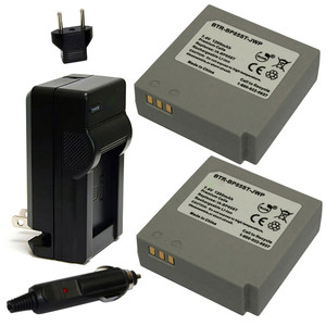 Replacement Battery Kit for Samsung SC-HMX10 (2-Pack, 1200mAh) + Charger & Car Adapter