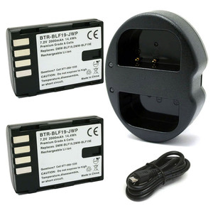 Replacement Battery Kit for Sigma fp L (2-Pack, 2000mAh) + Dual USB Charger