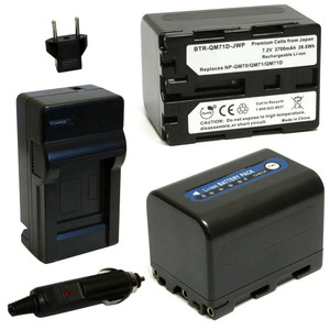 Replacement Battery Kit for Sony DCR-TRV18 (2-Pack, 3700mAh) + Charger & Car Adapter