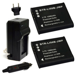 Olympus LI-50B - Charger with EU Plug & Car Adapter