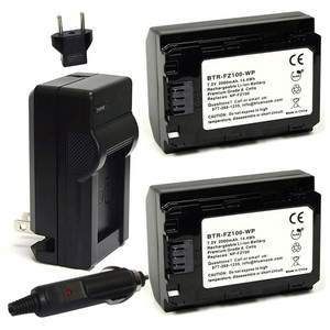 Replacement Battery Kit for Sony ZV-E10M2 (2-Pack, 2000mAh) + Charger with EU Plug & 12V Car Adapter