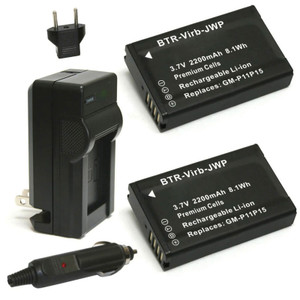 Replacement Battery Kit for Garmin Atemos 100/K 5 Bundle (2-Pack, 2200mAh) + Charger & Car Adapter
