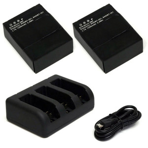 Replacement Battery Kit for GoPro HD HERO3 White (2-Pack, 1200mAh) + Dual USB Charger
