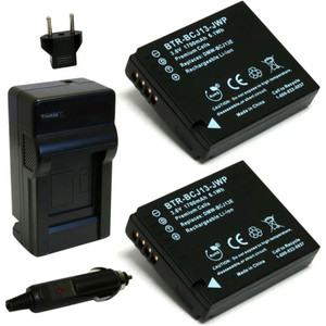 Replacement Battery Kit for Leica D-Lux 6 Digital Camera (2-Pack, 1700mAh) + Charger & Car Adapter