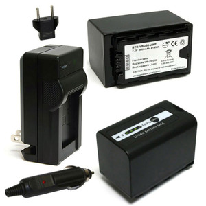 Replacement Battery Kit for Panasonic AG-3DA1P (2-Pack, 5800mAh) + Charger with EU Plug & 12V Car Adapter