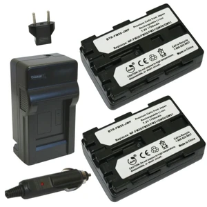 Replacement Battery Kit for Sony HVR-A1U (2-Pack, 1700mAh) + Charger & Car Adapter