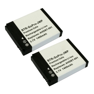 Replacement Battery (2-Pack) for GoPro HD HERO2 (1400mAh)