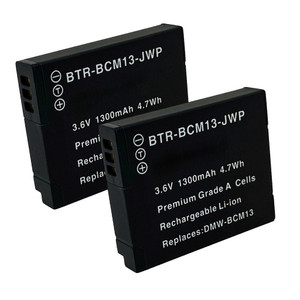 Replacement Battery (2-Pack) for Panasonic Lumix DMC-TS6 (1300mAh)