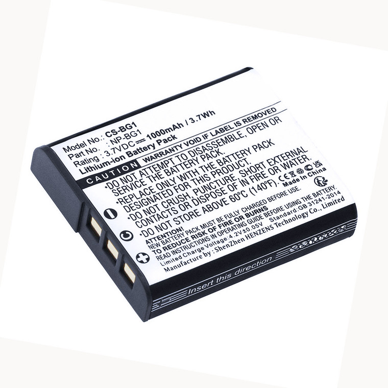 Replacement Battery for Sony Cyber-shot DSC-W150/B (1000mAh)