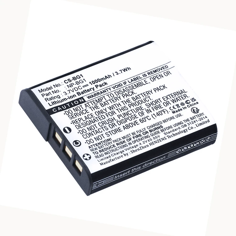Replacement Battery for Sony Cyber-shot DSC-W290/B (1000mAh)