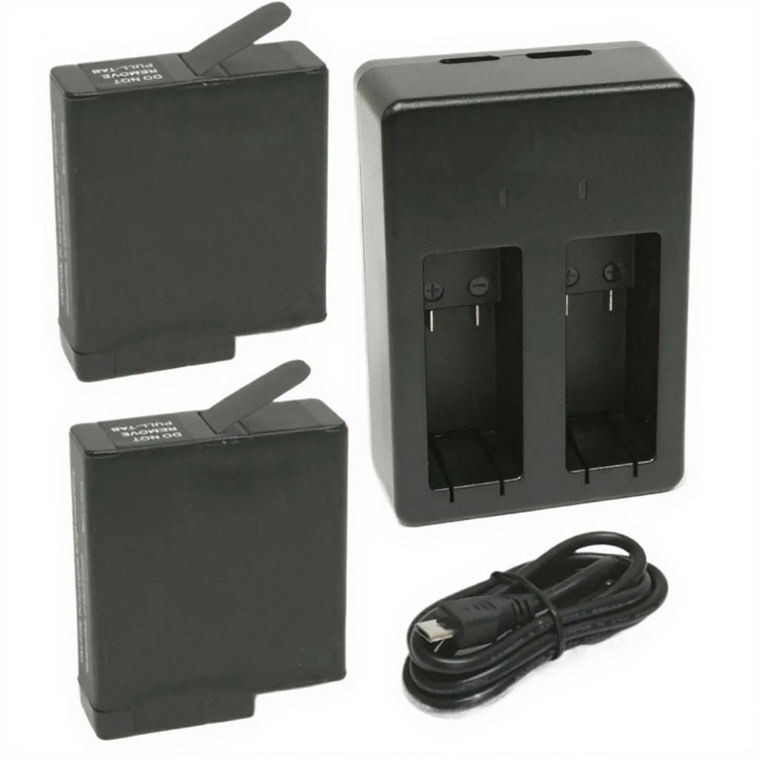 GoPro HERO5 HERO6 HERO7 Dual USB Charger with 2 Replacement Batteries 1220mAh