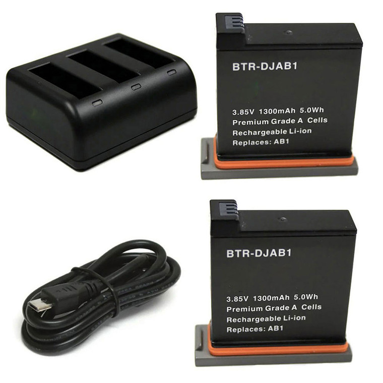Replacement Battery Kit for DJI AB1 (2-Pack, 13000mAh) + Dual USB Charger