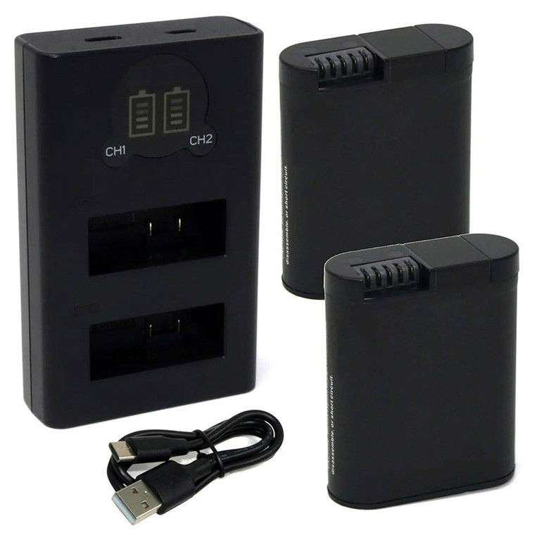 Replacement Battery Kit for GoPro HERO 13 (2-Pack, 1900mAh) + Triple USB Charger
