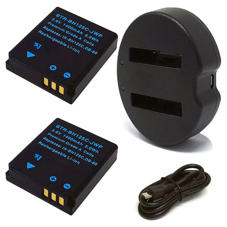 Replacement Battery Kit for Sigma BP-41 (2-Pack, 1400mAh) + Dual USB Charger