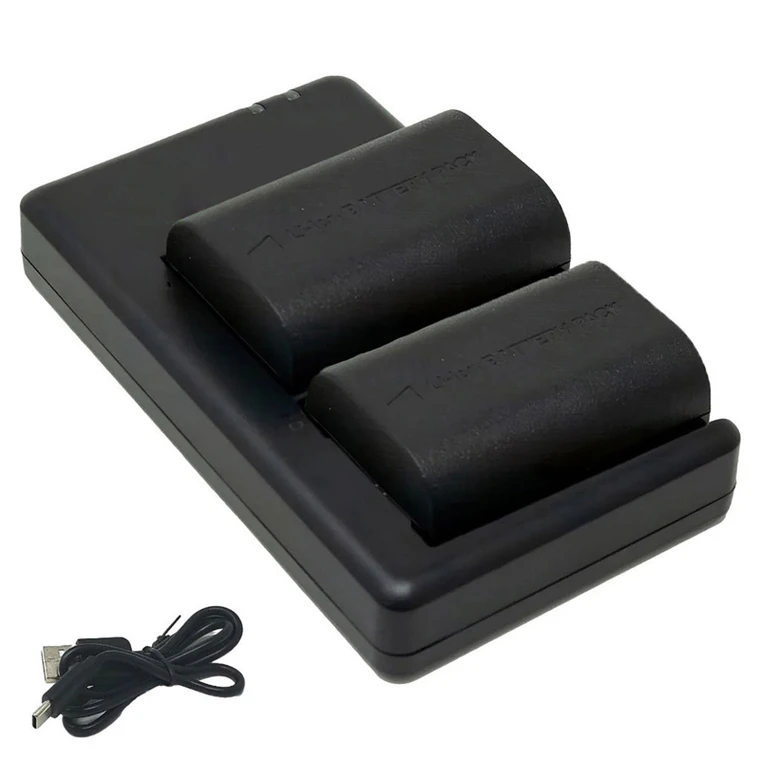 Replacement Battery Kit for Canon Edelkrone HeadPLUS v2 (2-Pack, 2600mAh) + Dual USB Charger