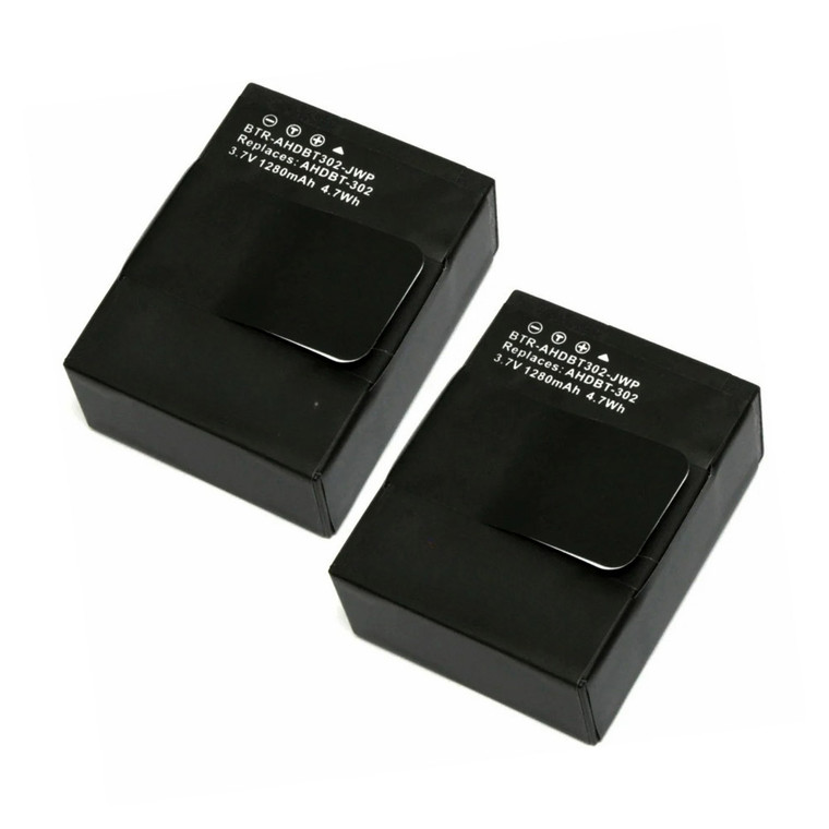 Replacement Battery (2-Pack) for GoPro HERO3 White (1280mAh)