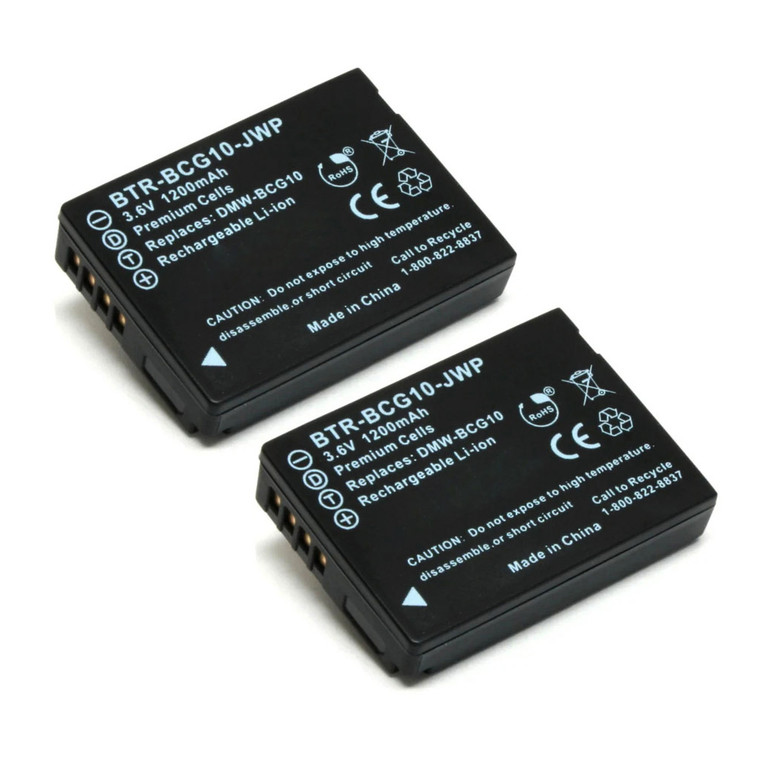 Replacement Battery (2-Pack) for Panasonic Lumix DMC-ZX1 (1200mAh)