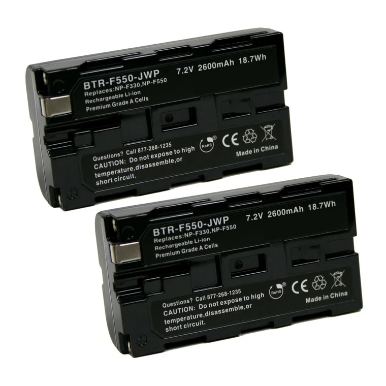 Replacement Battery (2-Pack) for Sony DCR-SC100 (2600mAh)