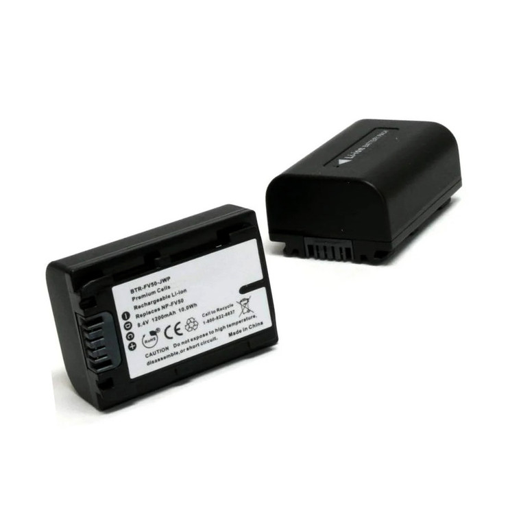 Replacement Battery (2-Pack) for Sony NP-FV50 (1200mAh)