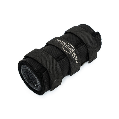 HTP Suppressor cover for the Precision Armament TiTrex® suppressor. Black Velcro strap.