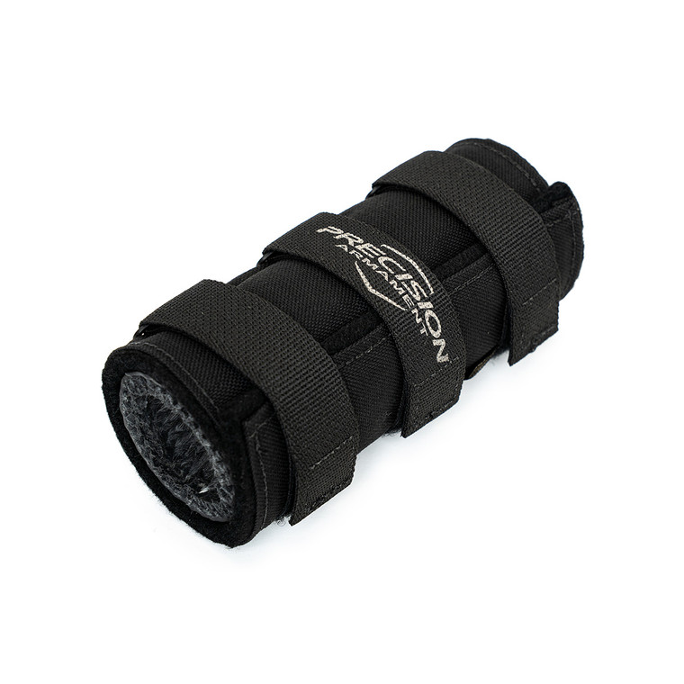 HTP Suppressor cover for the Precision Armament TiTrex suppressor. Black Velcro strap.