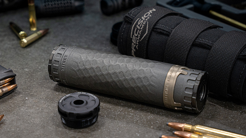 Precision Armament products on display at a firearms dealer