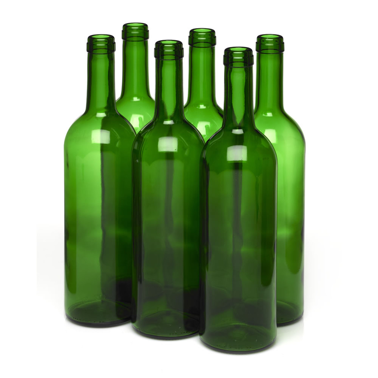 750ml Champagne Green Bordeaux Flat Bottom Wine Bottle 12/Case