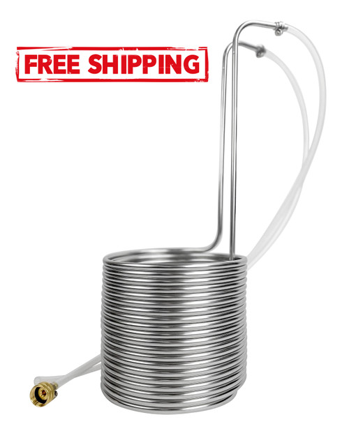 Stainless Steel Immersion Wort Chiller - 50 ft. x 3/8 in.