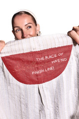 Kashesh Mahira Coat Ivory - Cream handwoven women's vest jacket featuring a glittering sequin Dubai skyline design and recycled fabric texture