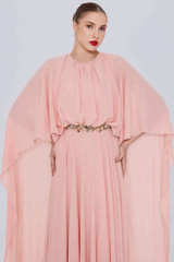 Manone-Couture-French-Chiffon-Dress-Elegant-Hand-Made-Embroidery-on-the-Waist-Soft-Coral-ColorFront-View.jpg