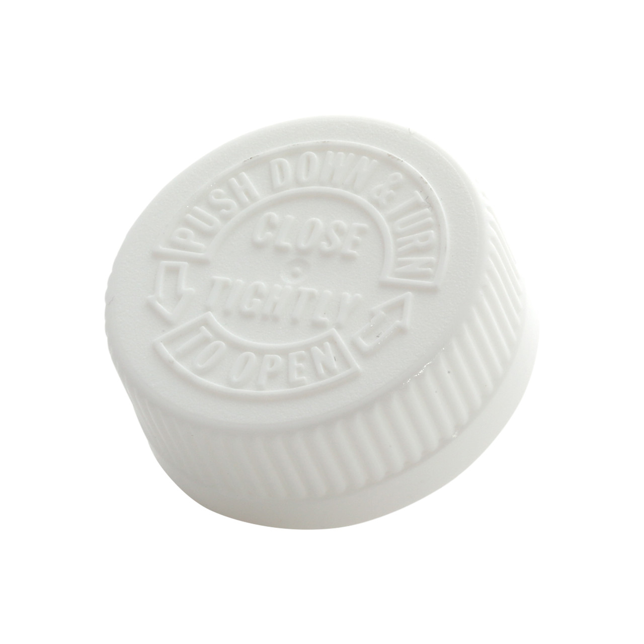 38mm 38-400 White PP Plastic Child Resistant Vented Cap w/ F217