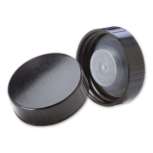 38mm 38-400 Black Phenolic Plastic PolyCone Cap w/ Polyseal Liner