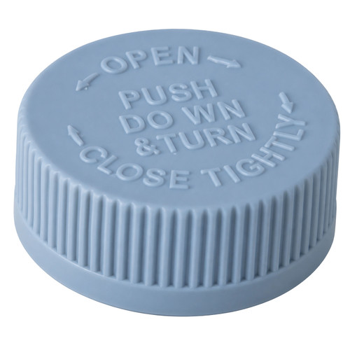 38mm 38-400 PP Plastic Child Resistant Cap, Plain Liner, Push Down & Turn