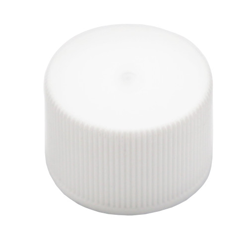 24mm 24-410 White PP Plastic Smooth Top, Ribbed Sides Cap with FSM-1 Liner Plain