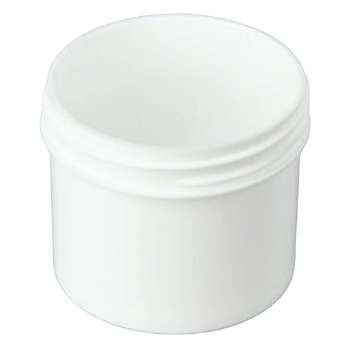 2 oz White PP Plastic Straight Side Jar, 58mm 58-400, Regular Wall