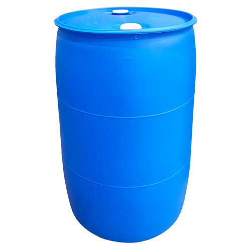 55 Gallon Blue HDPE Plastic Tight Head Drum, (2) 2" Buttress, UN Rated