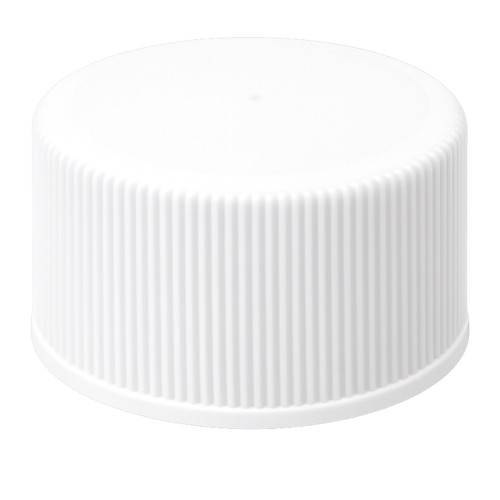 28mm 28-400 White PP Plastic Matte Top, Ribbed Side Cap, F217 & FS22 Plain Liner