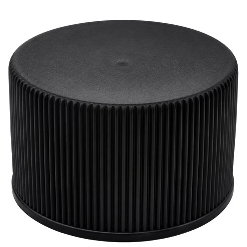 24mm 24-410 Black PP Plastic Matte Top, Ribbed Side Cap, Heat Seal Liner for PE