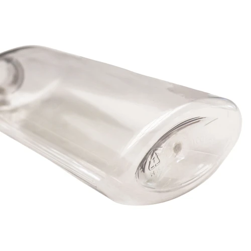 16 oz Clear PET Plastic Ribbed Oval Bottle, 28mm 28-415, 35.6 Gram, 30% PCR