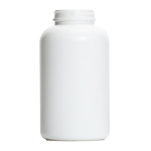 750 cc White HDPE Plastic Round Packer Bottle, 53mm 53-400, 46 Gram
