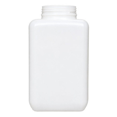 128 oz White/White HDPE Plastic Wide Mouth Round Bottle, 89mm 89-400, 120 Gram, Unflamed