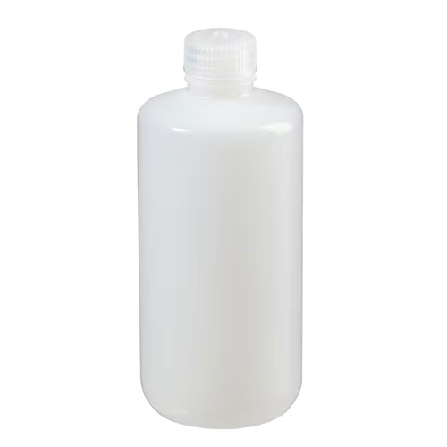 16 oz Natural HDPE Plastic Narrow Mouth Bottle, 28mm 28-415, 19.9 Gram, w/ PP Plastic Natural Cap